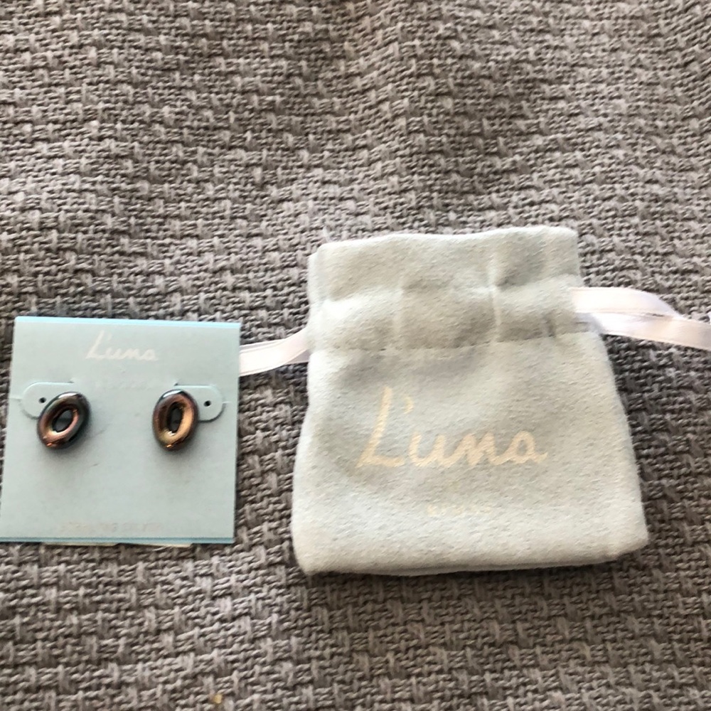Luna oval silver earrings